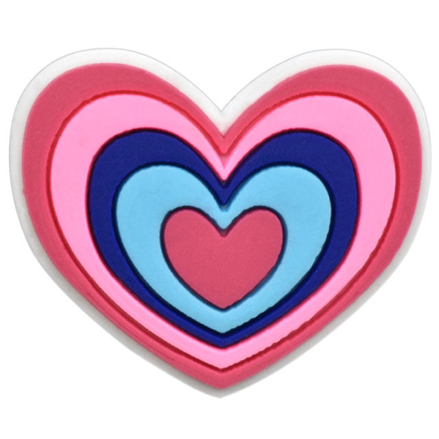 Cute cartoon heart shape PVC material shoes accessory