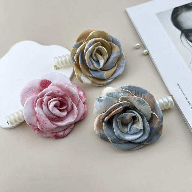 French holiday trend tie dye flower hair ties for women