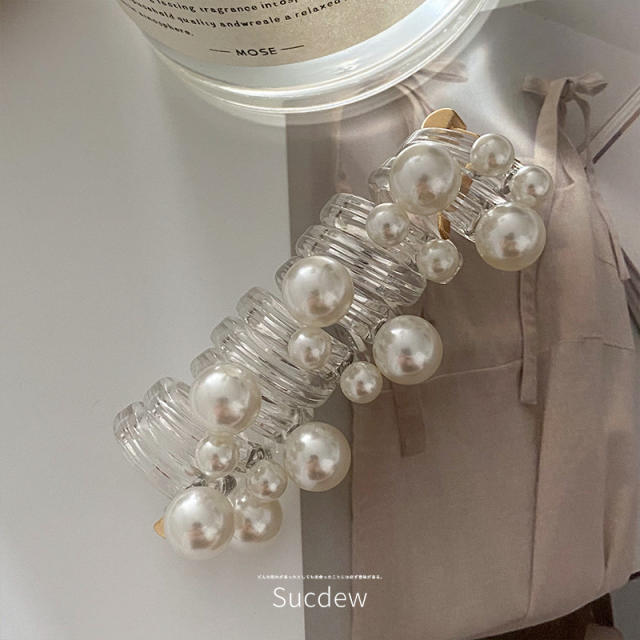 Korean fashion imitation pearl bead hair ties