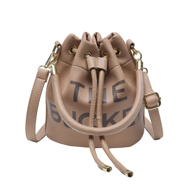 Springs summer candy color PU leather bucket bag