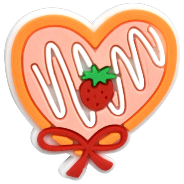 Cute cartoon heart shape PVC material shoes accessory
