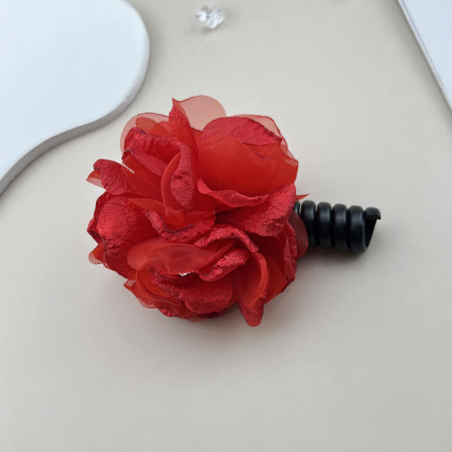 New design fabric flower sprial hair ties for women