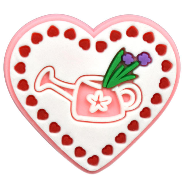 Cute cartoon heart shape PVC material shoes accessory