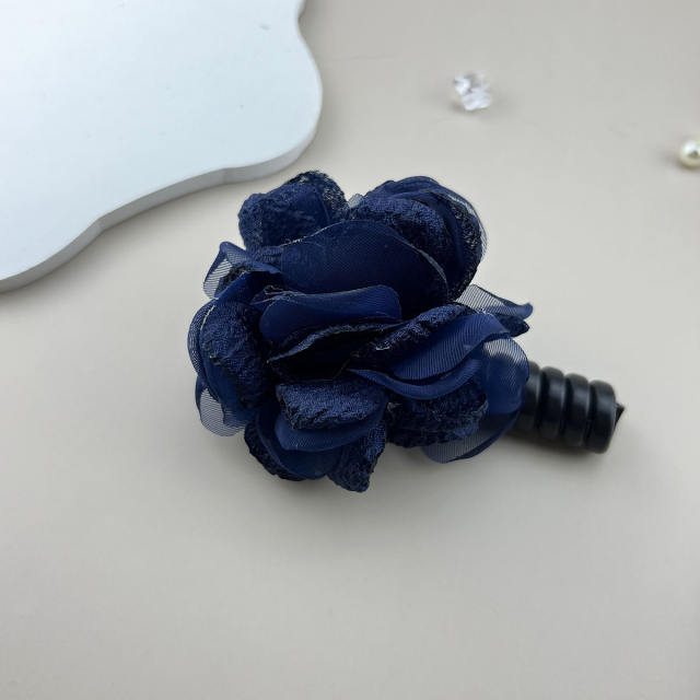 New design fabric flower sprial hair ties for women