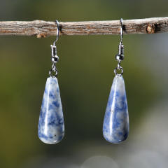 Vintage natural stone drop earrings