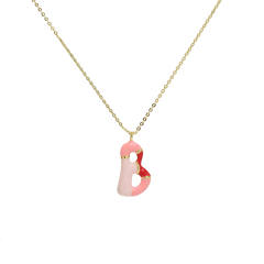 Spring summer enamel bubble initial letter charm copper material necklace