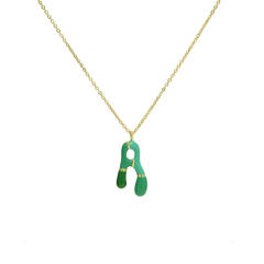 Spring summer enamel bubble initial letter charm copper material necklace