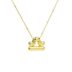 Chunky zodiac charm gold plated copper pendant necklace bubble necklace