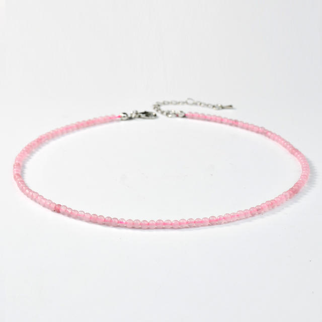 Spring summer natural stone beaded necklace