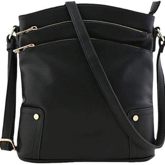 Vintage elegant PU leather layer crossbody bag