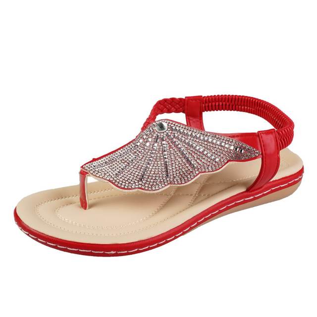 Summer design diamond shell fan shape flat sandals
