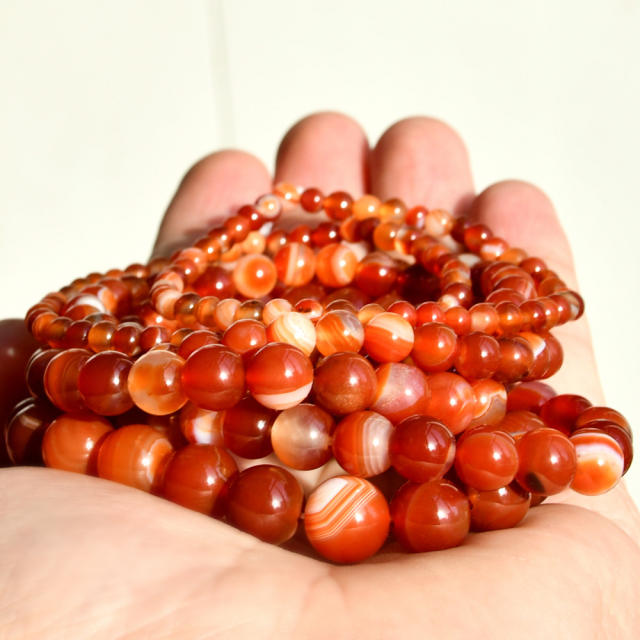 Natural stone agate bead elastic bracelet
