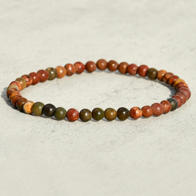 4mm natural stone beaded bracelet