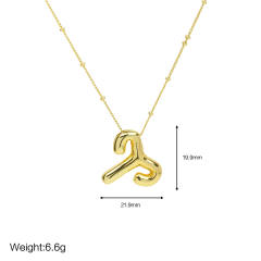 Chunky zodiac charm gold plated copper pendant necklace bubble necklace