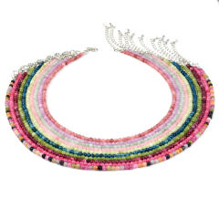 Spring summer natural stone beaded necklace