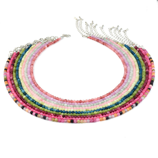 Spring summer natural stone beaded necklace