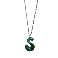 Spring summer enamel bubble initial letter charm copper material necklace