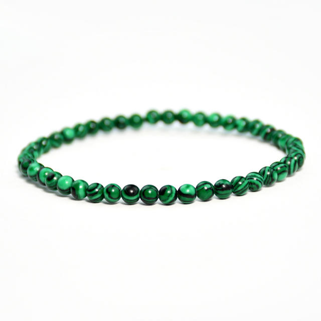 4mm natural stone beaded bracelet