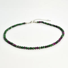 4mm natural stone beaded choker necklace