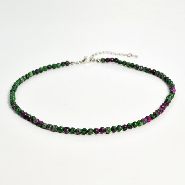 4mm natural stone beaded choker necklace