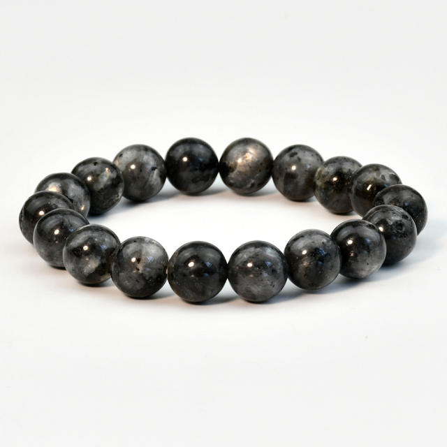Vintage black glitter stone bead bracelet natural stone bracelet