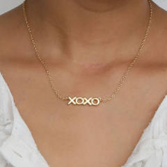 18KG copper chunky LOVE MAMA XOXO pendant necklace