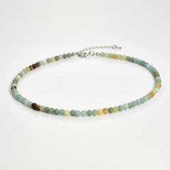 4mm natural stone beaded choker necklace
