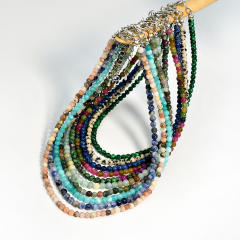 4mm natural stone beaded choker necklace