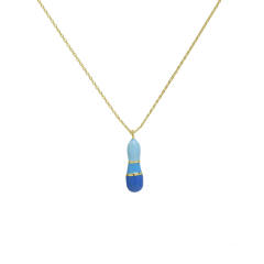 Spring summer enamel bubble initial letter charm copper material necklace