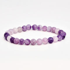 Spring summer amethyst beaded bracelet natural stone bracelet