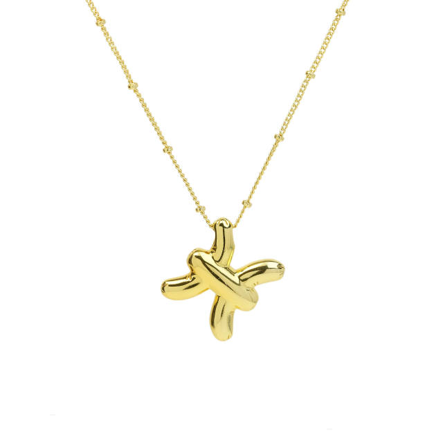 Chunky zodiac charm gold plated copper pendant necklace bubble necklace