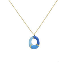 Spring summer enamel bubble initial letter charm copper material necklace