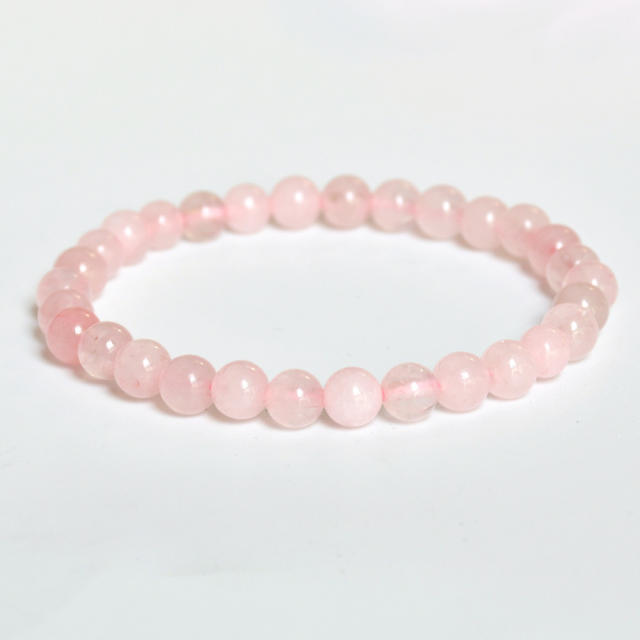 INS sweet pink quartz beaded bracelet natural stone bracelet