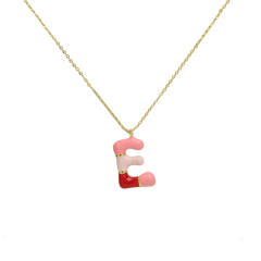 Spring summer enamel bubble initial letter charm copper material necklace