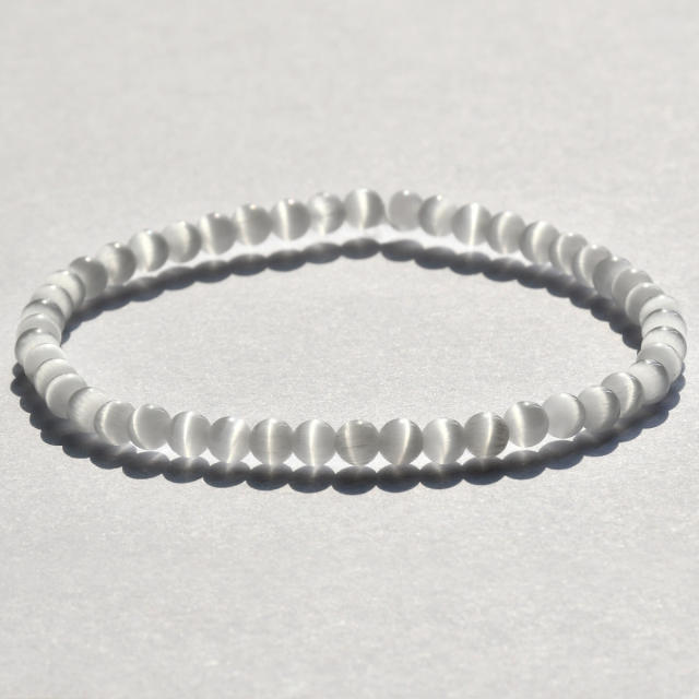 4mm natural stone beaded bracelet