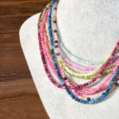 Spring summer natural stone beaded necklace