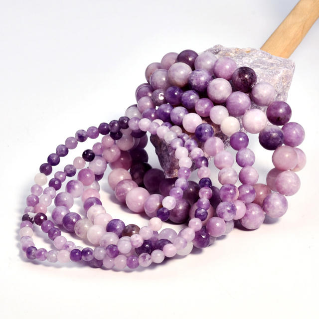 Spring summer amethyst beaded bracelet natural stone bracelet