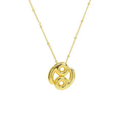 Chunky zodiac charm gold plated copper pendant necklace bubble necklace