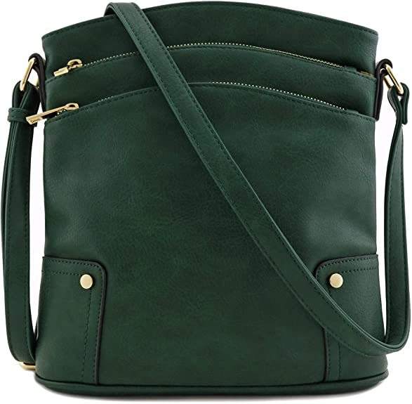 Vintage elegant PU leather layer crossbody bag
