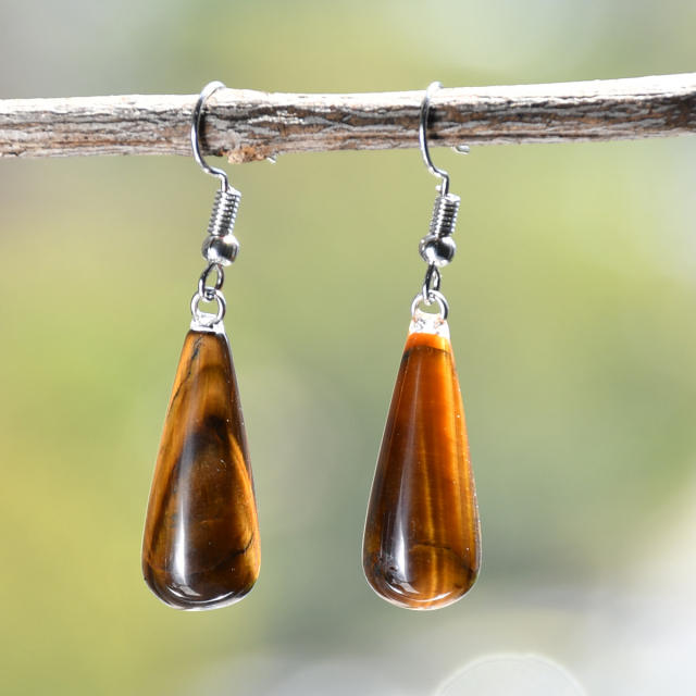 Vintage natural stone drop earrings