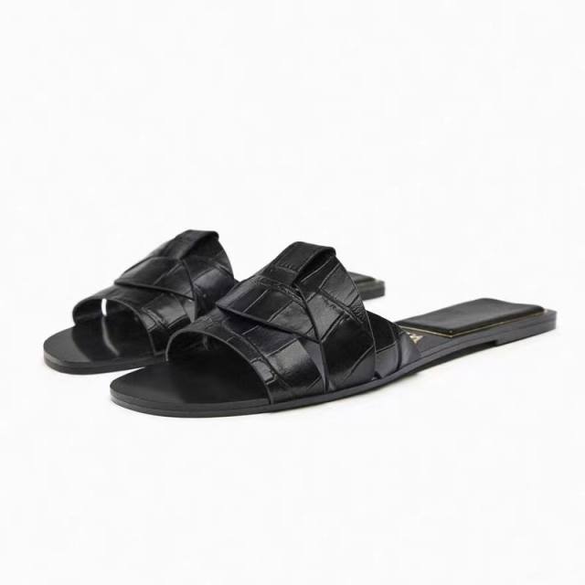 Summer design knotted design flat slippers sandals
