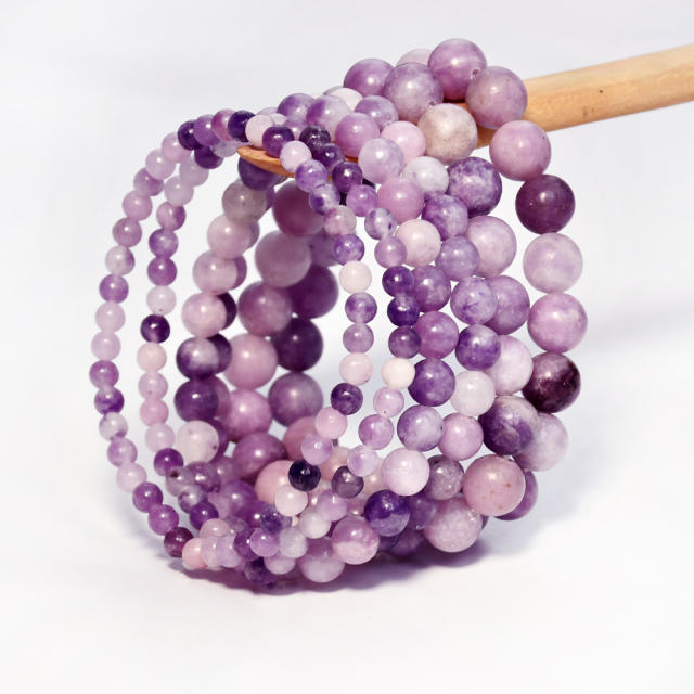 Spring summer amethyst beaded bracelet natural stone bracelet