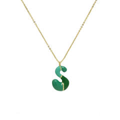 Spring summer enamel bubble initial letter charm copper material necklace