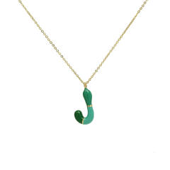 Spring summer enamel bubble initial letter charm copper material necklace
