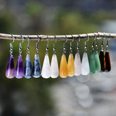 Vintage natural stone drop earrings