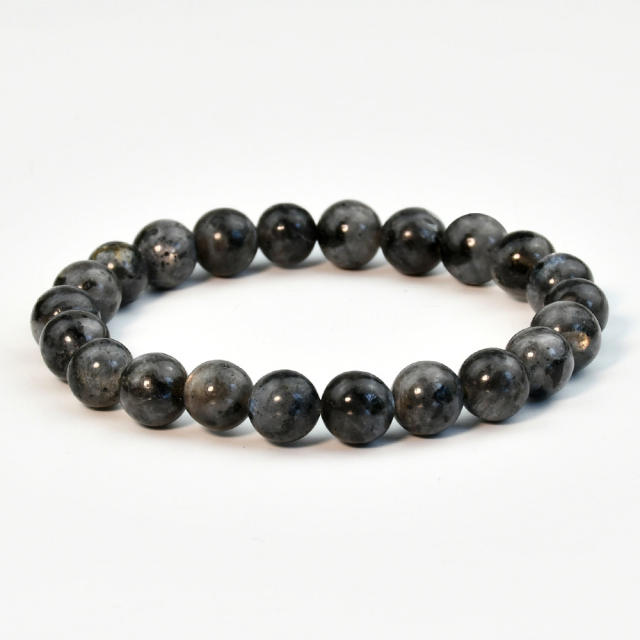 Vintage black glitter stone bead bracelet natural stone bracelet