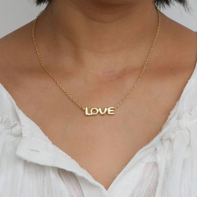 18KG copper chunky LOVE MAMA XOXO pendant necklace