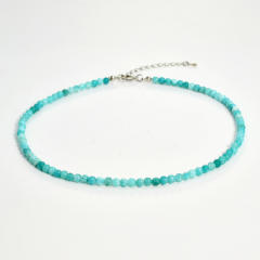 4mm natural stone beaded choker necklace