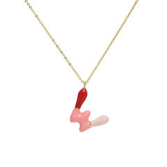 Spring summer enamel bubble initial letter charm copper material necklace