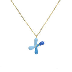 Spring summer enamel bubble initial letter charm copper material necklace